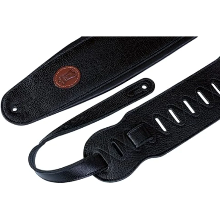Levys MSS2-4-BLK, Leder Gitarrengurt mit Längenverstellung von 94 cm bis 130 cm, schwarz, gepolstert mit Schaumstoff – Bild 8