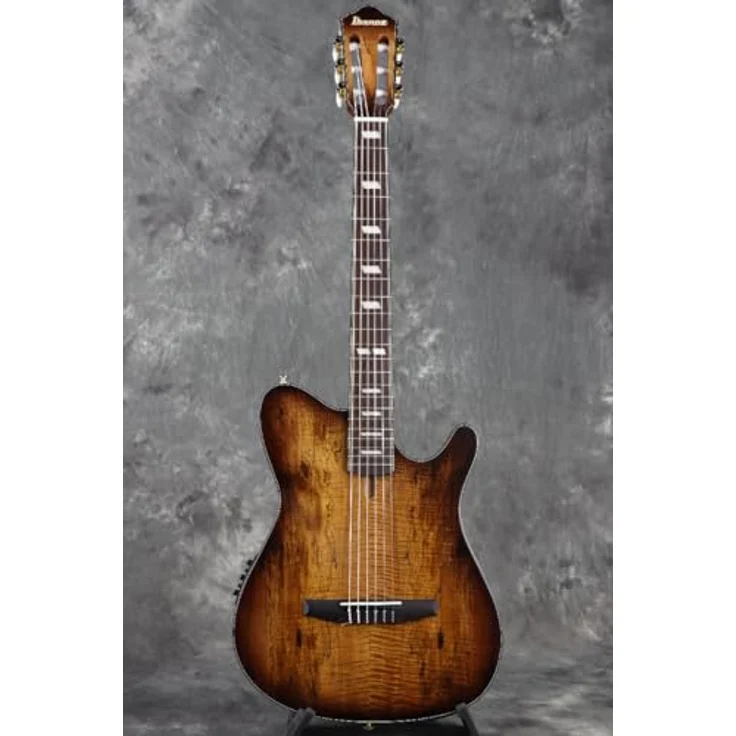 Ibanez FRH20SMN-TCL Konzertgitarre, 6-saitig, Sapele/Boden, Spalted Maple/Decke, Tobacco Burst Low Gloss, mit Ibanez AEQ210T Preamp und eingebautem Tuner – Bild 3