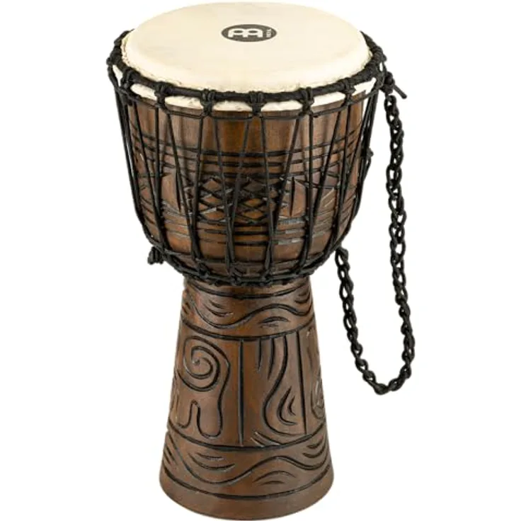 Meinl Percussion Rope Artifact Djembe, Kleine Handtrommel mit Ziegenfell, Durchmesser 8 Zoll, Mahagoni, Braun (HDJ17-S)