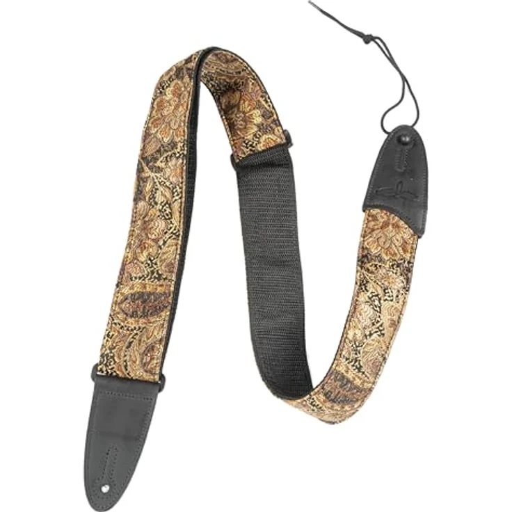 PRS Paisley Strap, Gitarrengurt aus weichem Nylon, 5 cm breit, 152 cm lang, schwarz/braun mit Paisley Muster, Made in Canada – Bild 1