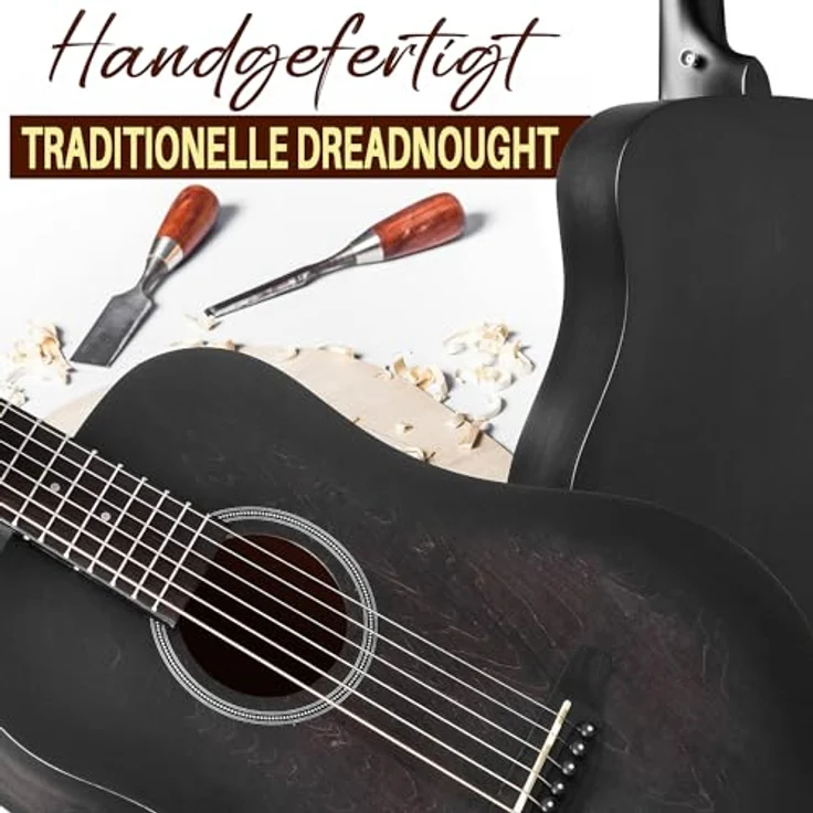 Pyle ½ Akustik Gitarre für Kinder & Anfänger, Konzertgitarre mit Tasche, Tuner & Plektrum, Schwarz, 86 cm, leicht und kompakt – Bild 3