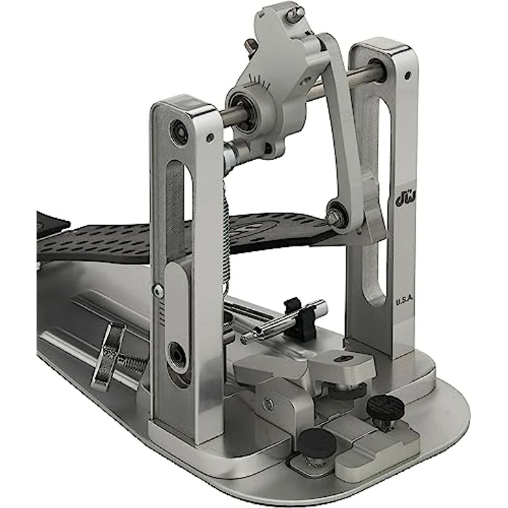 DW MDD Direct Drive Single Pedal, Einzelfußmaschine aus Aluminium mit justierbaren Schlägelgewichten, schwarz eloxierte Trittplatte, Graphit – Bild 3