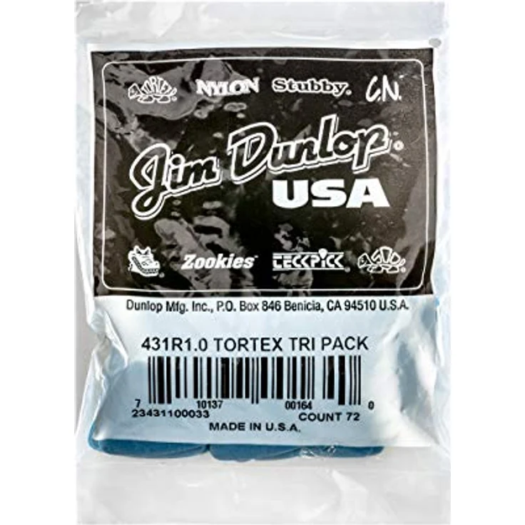 Jim Dunlop Plektrum Tortex Triangel, 1,00 mm, 72 Stück, blau – Bild 4