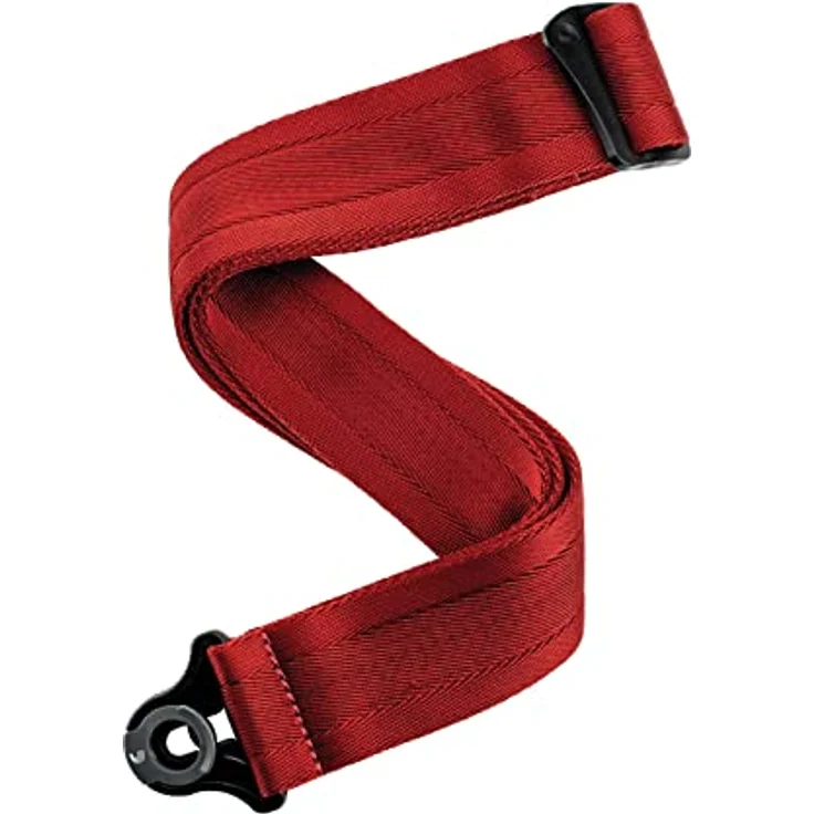 D'Addario Auto Lock Gitarrengurt, Blutrot, Schnellverschlusssystem für sichereren Halt auf vorhandenen Gitarrenpins – Bild 1
