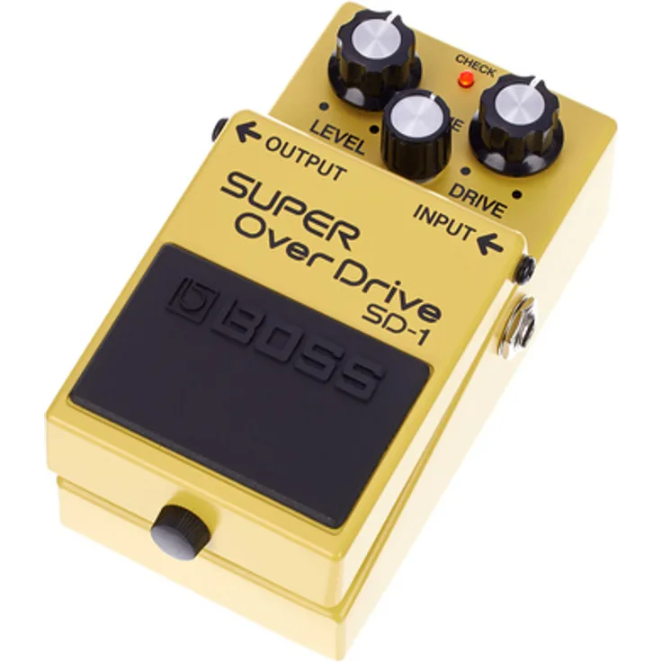 Boss SD-1 Overdrive, Effektpedal für warme Röhren-Amp Verzerrung, Level-Tone-Drive Regler, kompaktes Design 73 x 130 x 60 mm