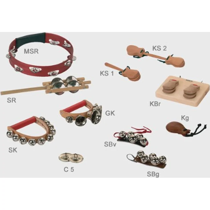 Studio 49 SBg Sleighbell Wristlets, Schellenband mit 5 Rollenschellen auf Lederband und Gummizug – Bild 2