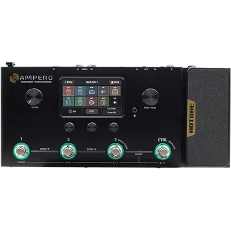 Hotone Ampero, Gitarren-Multieffekte Pedal mit 244 Effekten, 64 Amp Models, 4" Touchscreen und USB Audio Interface