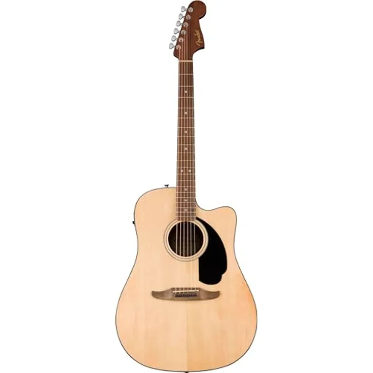 Fender California Standard Redondo CE, Elektro-Akustikgitarre mit Fichtendecke und schwarzem Schlagbrett, Natur