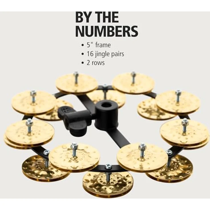 Meinl HTHH2B-BK Hi-Hat Tambourine, 5 Zoll mit gehämmerten Messingschellen, schwarz – Bild 6