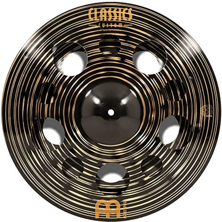 Meinl Cymbals Classics Custom Dark Trash Stack, 18 Zoll Schlagzeugbecken aus B12 Bronze mit dunklem Finish und aggressivem Klang