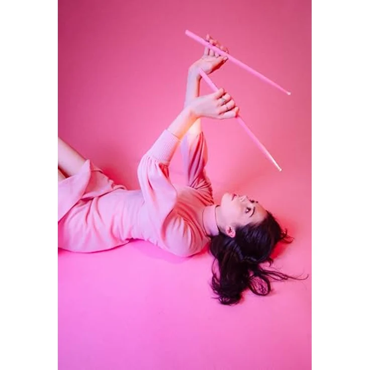 Vater VHETW Elise Trouw Signature, Drumsticks aus Hickory mit rundem Kopf, Durchmesser 13,7mm, Länge 406,4mm, pink – Bild 2