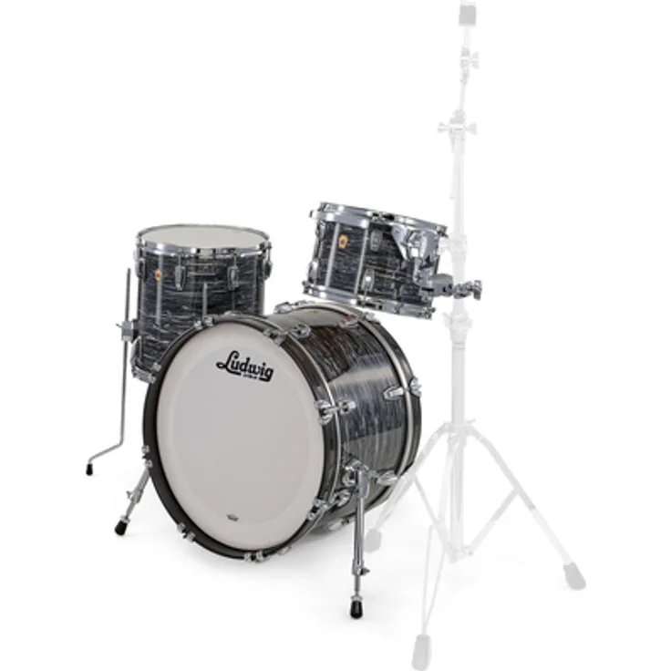 Ludwig Legacy Mahogany Shell Set, Downbeat Konfiguration, 20"x14" Bass Drum, 12"x08" Tom, 14"x14" Standtom, Vintage Black Oyster