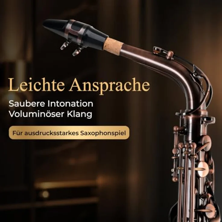 Classic Cantabile AS-450 Antique Red Altsaxophon Set, Altsaxophon aus Messing mit ergonomischer Klappenmechanik und vollem Klang – Bild 3