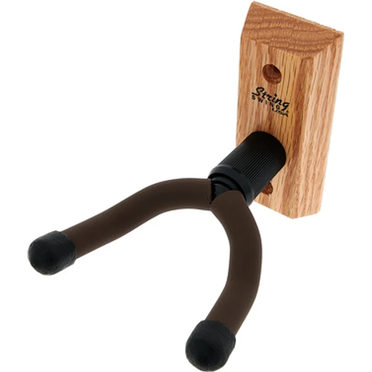 String Swing CC01 Wide Guitar Wall Hanger, Gitarrenwandhalter aus Eiche für Konzert- und 12-saitige Gitarren, geeignet für breite Hälse bis 57 mm