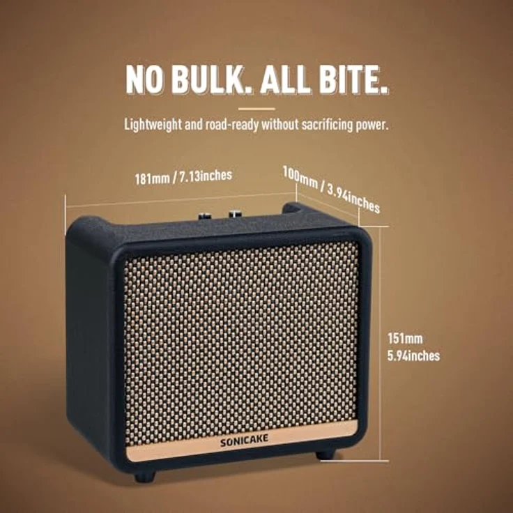 SONICAKE AMPCUBE QAM-20, Digitaler Dual-Mode Gitarrenverstärker 10W mit 100 Presets, Bluetooth 5.0, 99 Drummer APP, tragbar und leicht mit integriertem Tuner – Bild 5