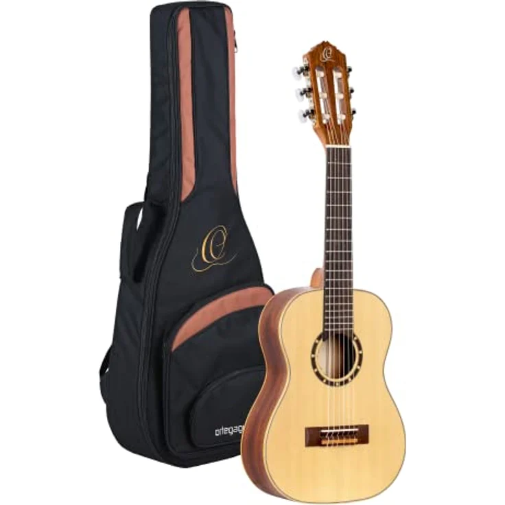 Ortega R121-1/4 NT, Konzertgitarre in Natur, 1/4 Größe mit Fichtendecke, Mahagonikorpus und Walnussgriffbrett, inkl. Deluxe Gig Bag – Bild 3