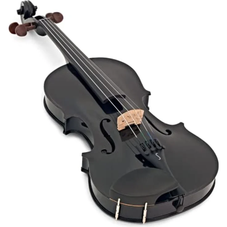 Stentor SR1401 Harlequin Violine 4/4 BK, massive Fichtendecke, schwarz gebeiztes Hartholzgriffbrett, inkl. Koffer und Bogen, Farbe: Schwarz – Bild 4