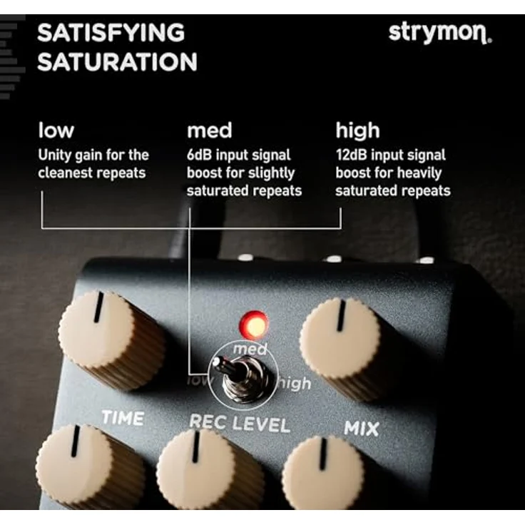 Strymon EC-1 Delay, Effektpedal für E-Gitarre mit 300 Presets, Mono/Stereo Umschalter und MIDI-Parametersteuerung – Bild 3