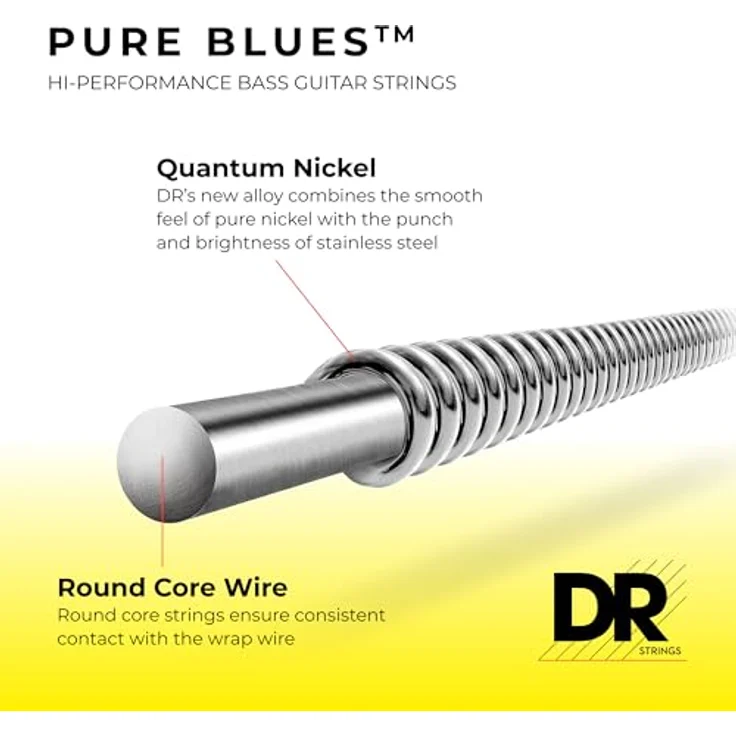 DR Strings Pure Blues PB-40, Saitensatz für 4 Saiter Bass, Quantum-Nickel Wicklung, handgewickelt, Stärken 040 060 080 100, Made in USA – Bild 3