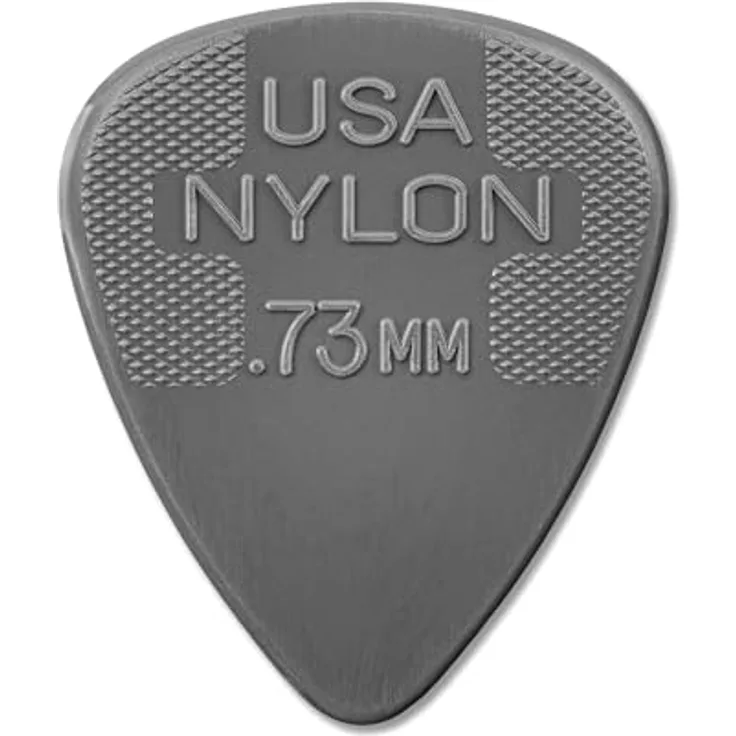 Dunlop Plectrums Nylon Standard 0,73mm, Set mit 72 Stück, grau