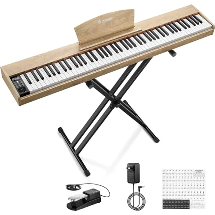 Donner DEP-1S Digitalpiano mit 88 Tasten, Anschlagdynamik für realistisches Spielgefühl