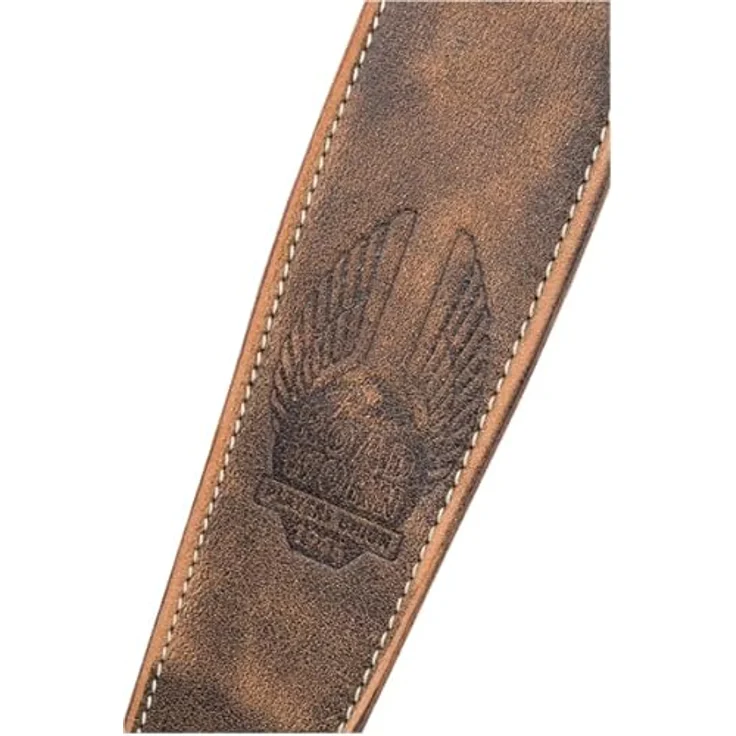 Fender Road Worn Distressed Leather Guitar Strap, voll einstellbar (46,5"-51"), weiche Wildlederrückseite, vintage-look, Schwarz/Braun, 2" – Bild 2