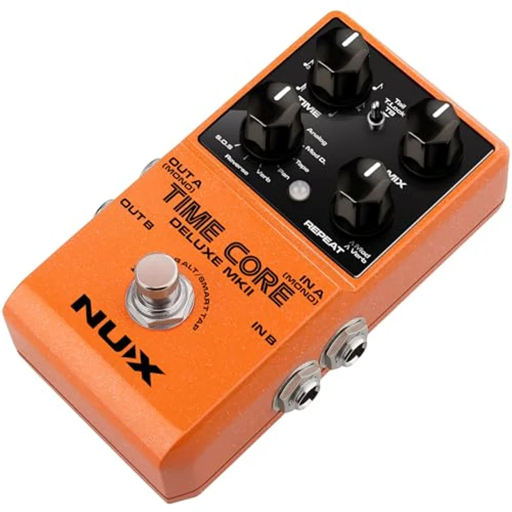 NUX Time Core Deluxe mkII, Digital Delay Pedal mit 7 Verzögerungstypen und 40 Sekunden Looper-Funktion, Stereo/Mono – Bild 2