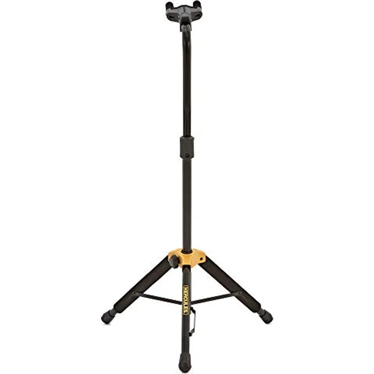 Hercules Stands HCGS-414B+, AGS PLUS Gitarrenständer für alle E-Gitarren und Akustikgitarren mit Auto-Grab Halterung, Höhenverstellbar 95-115 cm, Moosgummipolsterung, N.I.N.A. für schmale Hälse