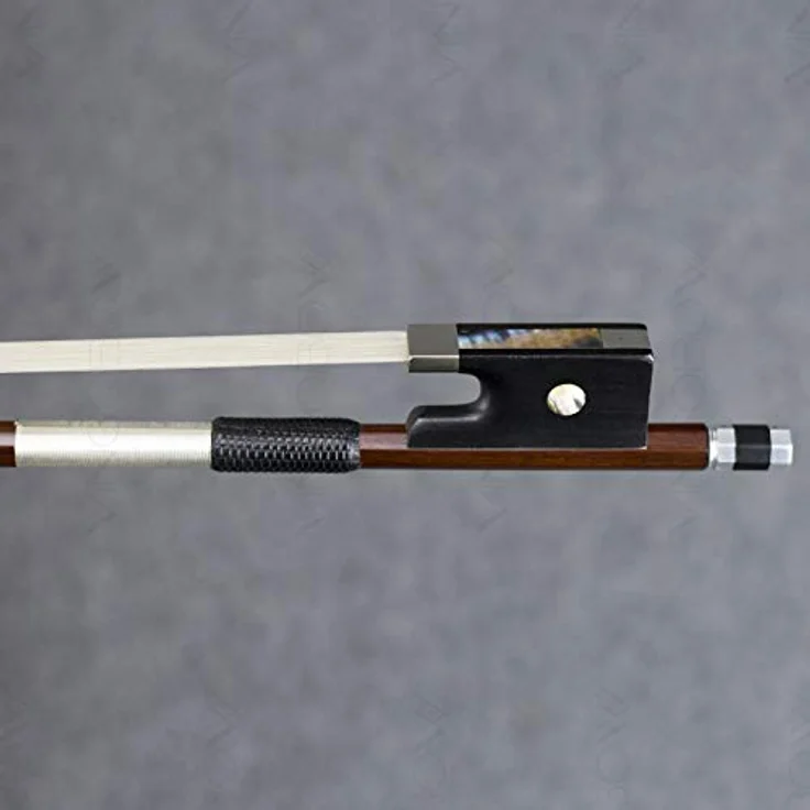 VingoBow 4/4 Master Pernambuco Violinenbogen Nr. 920V, elegantes Design mit Sterlingsilberwicklung und Ebenholzfrosch, dunkelbraun – Bild 3