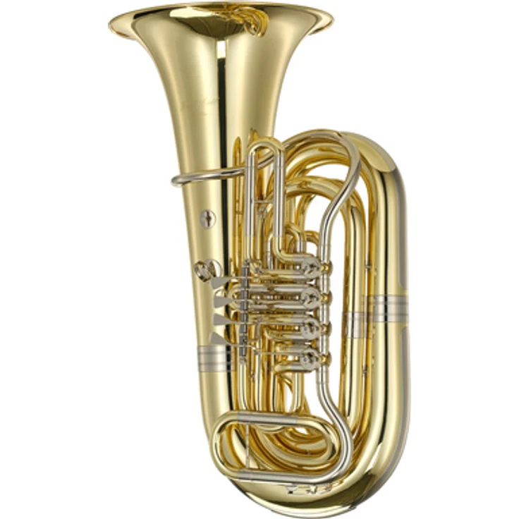 Josef Lidl Moldau LBB 684-4L Bb-Tuba, 4/4 Größe, 4 Zylinderventile, Messing, ø Schallstück 420 mm, inkl. versilbertem Mundstück und Gig-Bag
