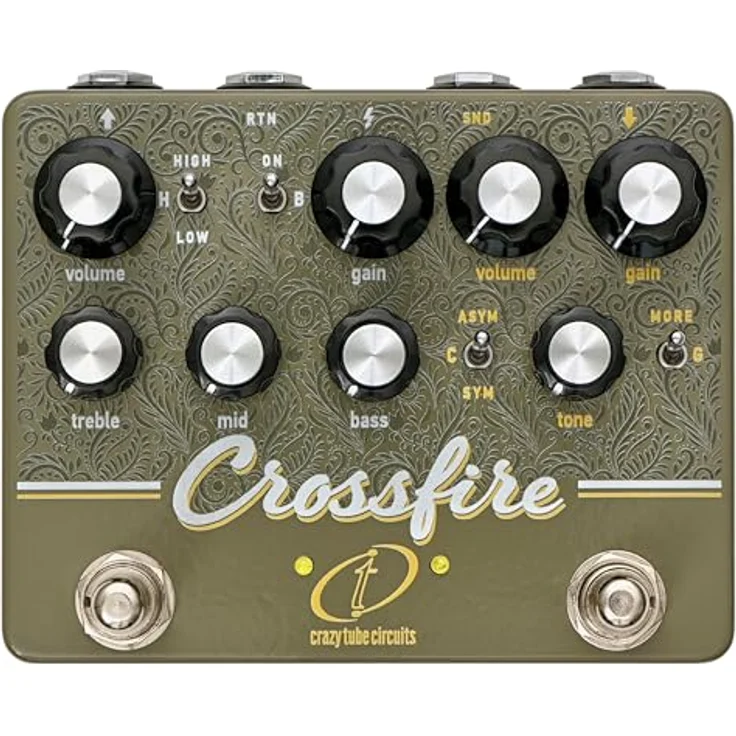 Crazy Tube Circuits Crossfire Overdrive/Pre-Amp, Effektpedal für E-Gitarre mit TS-Overdrive und passivem Einschleifweg – Bild 1