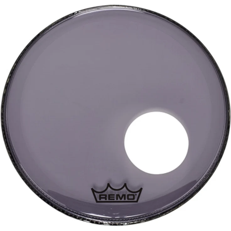 Remo 18" P3 Colortone Reso Smoke, einlagiges Bass Drum Resonanzfell mit 5" Mikrofonloch und Dämpfungsring – Bild 1