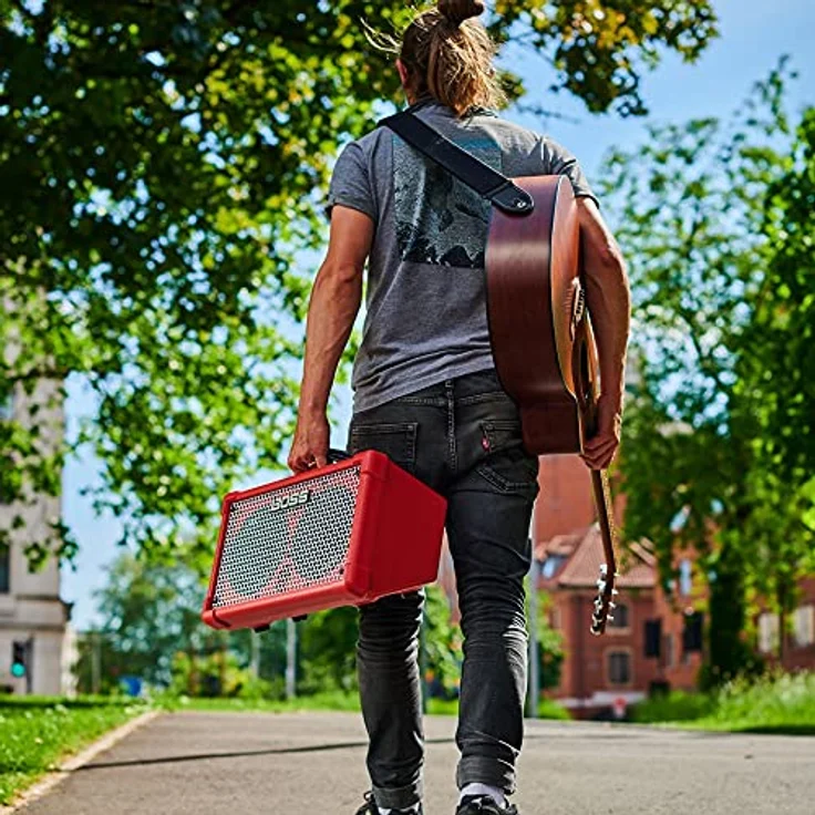 Boss Cube Street II Red, tragbarer E-Gitarren-Combo mit 2 x 6,5" Lautsprechern, 2 Kanälen, Bluetooth-Fähigkeit und 9 Amp Modellierungen – Bild 6