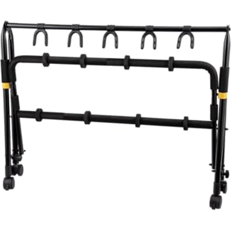Hercules Stands HCGS-525B+, 5-fach Gitarren/Bassständer mit Rollen, schwarz, individuell anpassbare Abstände, max. Belastung 80 kg – Bild 4