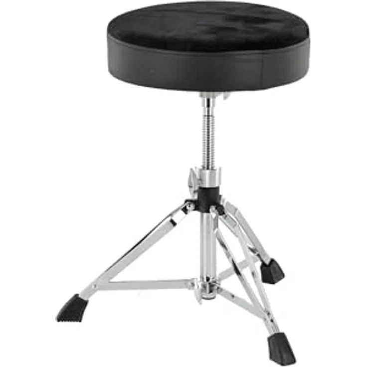 GEWA Schlagzeughocker PS805160, höhenverstellbar, runder schwarzer Sitz, doppelstrebig, chrom, Gewicht ca. 4,9 kg – Bild 1