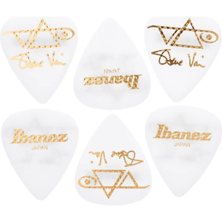 Ibanez Steve Vai Pick Set WH, 6-teiliges Plektren Set, 1,00mm, weiß