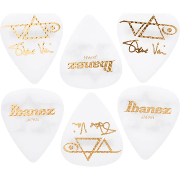 Ibanez Steve Vai Pick Set WH, 6-teiliges Plektren Set, 1,00mm, weiß