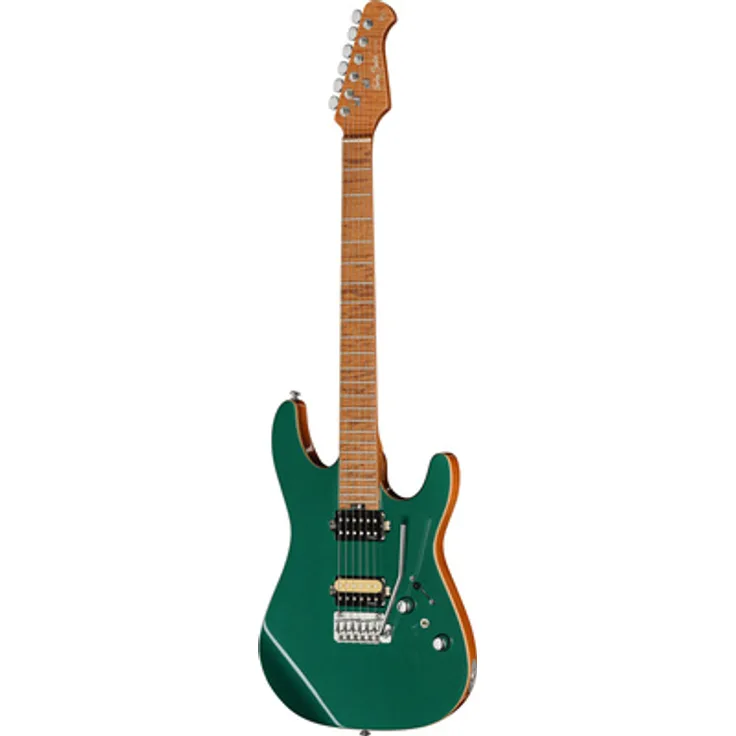 Harley Benton Fusion-IV HH MN Ocean Turquoise Metallic Gloss, E-Gitarre mit 24 Bünden, Alnico 5 Humbuckern und Babicz Tremolo