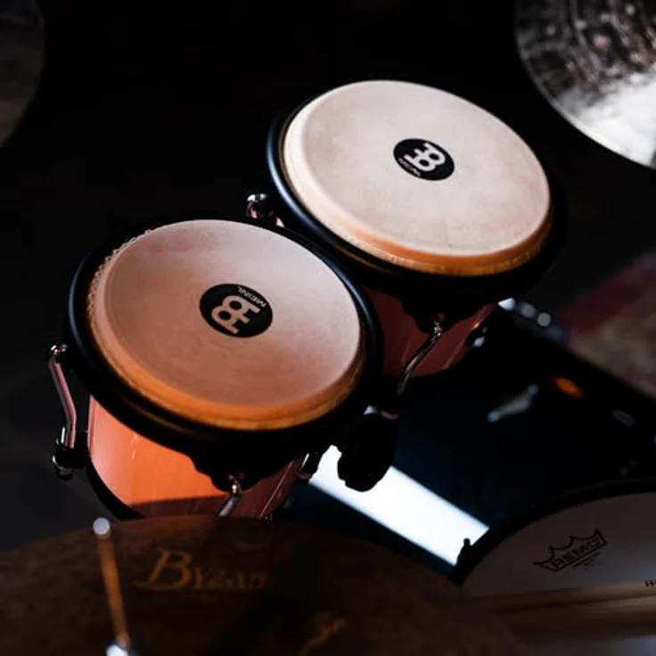 Meinl HB50FP Journey Bongo, 6,5" Macho & 7,5" Hembra, aus ABS Kunststoff, Flamingo Pink, handselektierte Wasserbüffelfelle, inklusive Stimmschlüssel – Bild 8