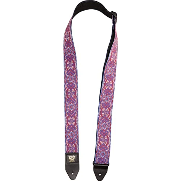 Ernie Ball E-Guitar Strap Paisley Dream, Gitarrengurt aus Polypropylen mit Lederenden, verstellbar von 104 cm bis 183 cm, 51 mm breit, Farbe Paisley Dream Jacquard – Bild 1
