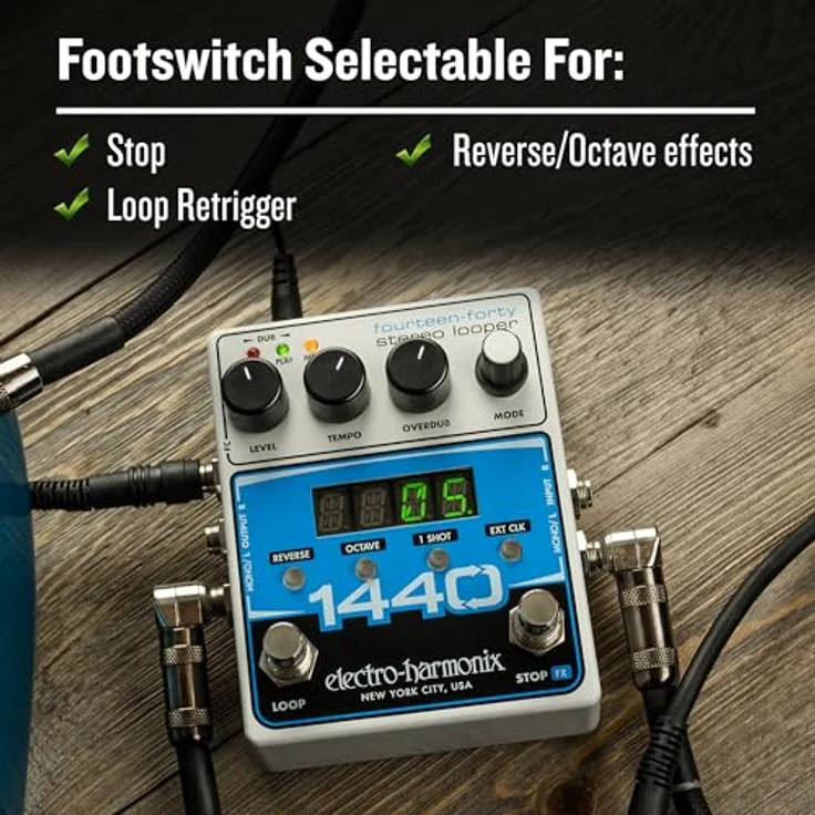 Electro Harmonix 1440 Stereo Looper, Effektpedal mit 1440 Sekunden Aufnahmezeit, MIDI-Synchronisation und variabler Tempo-Wiedergabe – Bild 8