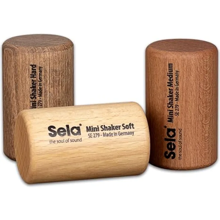sela Mini Shaker Set, Percussion-Instrumente mit Soft, Medium und Hard Klangoptionen, kompakt und robust