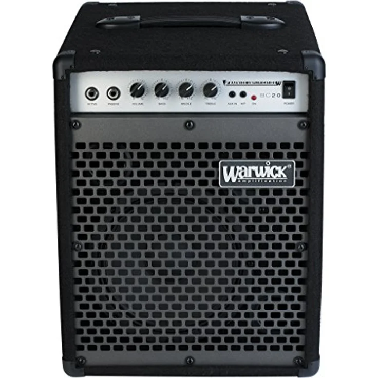 Warwick BC 20, Basscombo mit 20 Watt, 1 x 8" Lautsprecher, passivem und aktivem Eingang, 3-band EQ, Aux Eingang, Kopfhörer Ausgang, schwarz – Bild 2