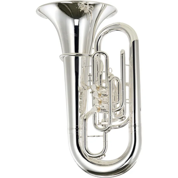 Thomann Phoenix S F-Tuba, Messing Tuba mit 5 Ventile, inkl. Gigbag und Mundstück, versilbert
