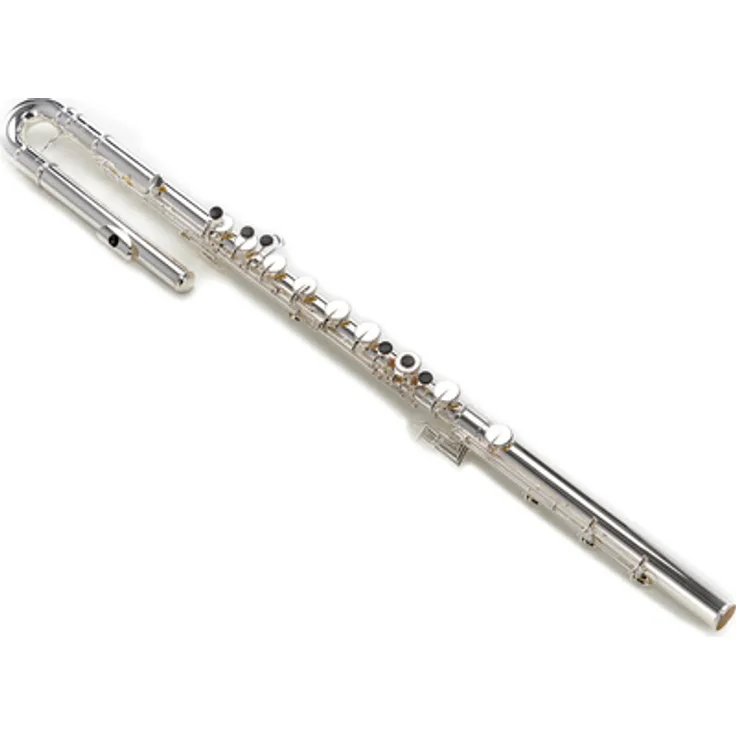 Pearl Flutes PFB-305BE, Bass Querflöte mit H-Fuß und E-Mechanik, Neusilber versilbert, inkl. Etui und Pflegeset