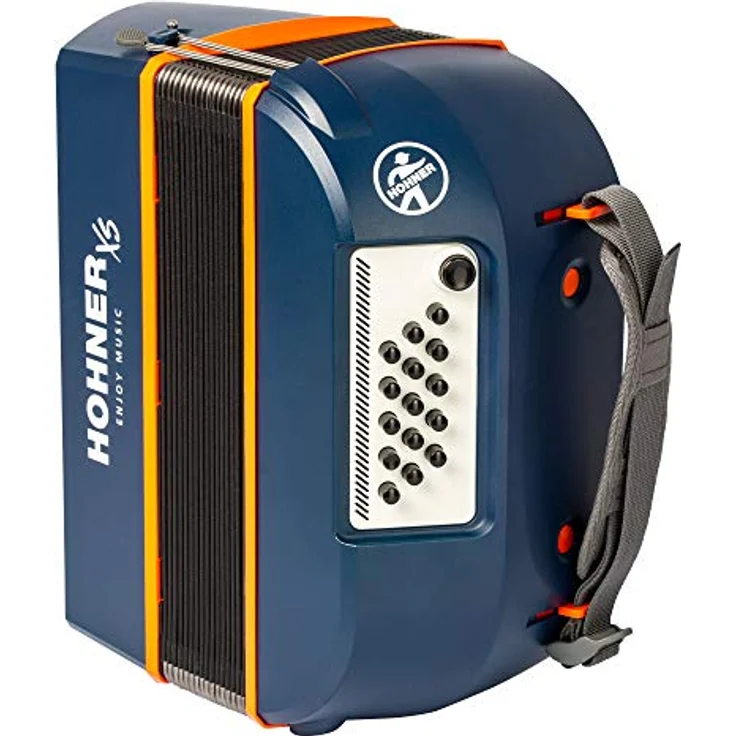 Hohner XS Accordion Piano, Piano-Akkordeon mit 15 Bässen, 21 Diskanttasten, ergonomische Konstruktion, blau – Bild 5