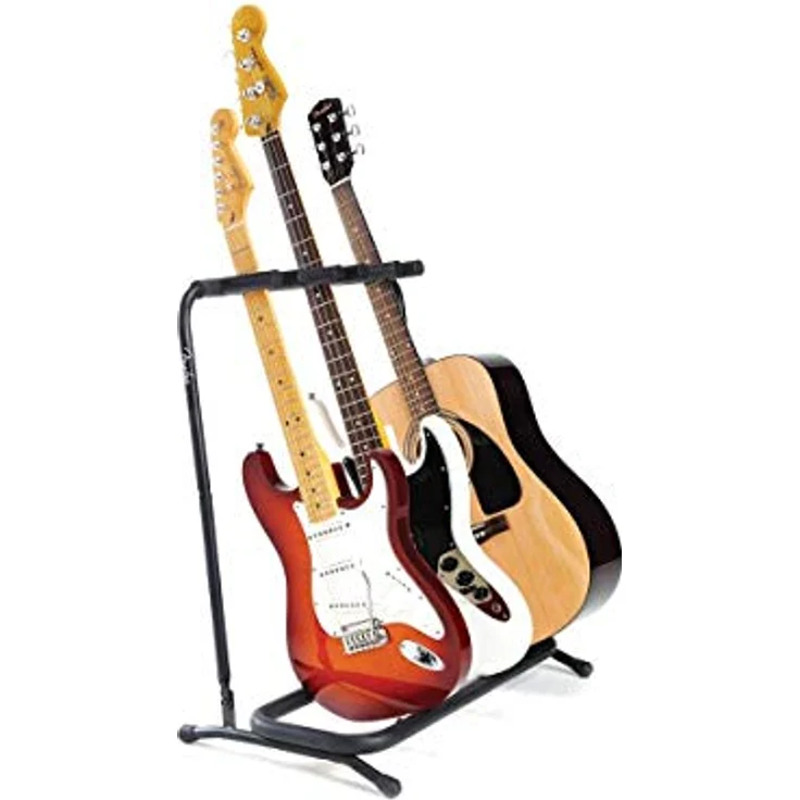 Fender Multi Guitar Stand 3, Gitarrenständer für 3 E-Gitarren/Westerngitarren/Bässe, Schwarz, 48 x 70 x 42 cm – Bild 2