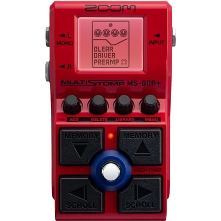 Zoom Multi Stomp MS-60B+, Bass Multieffekt mit über 95 Basseffekten, 11 Verstärker-Modellen, 100 Speicherpatches und verbesserter Analogschaltung