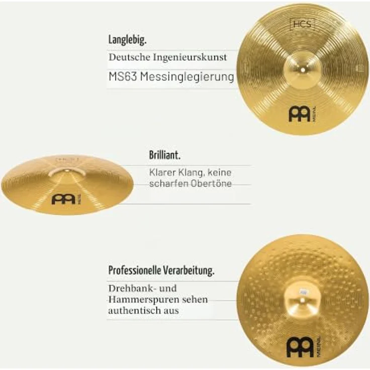 Meinl 18" HCS Crash / Ride, Schlagzeugbecken für Einsteiger, weiche Ansprache, mittlere Ausklingzeit – Bild 5