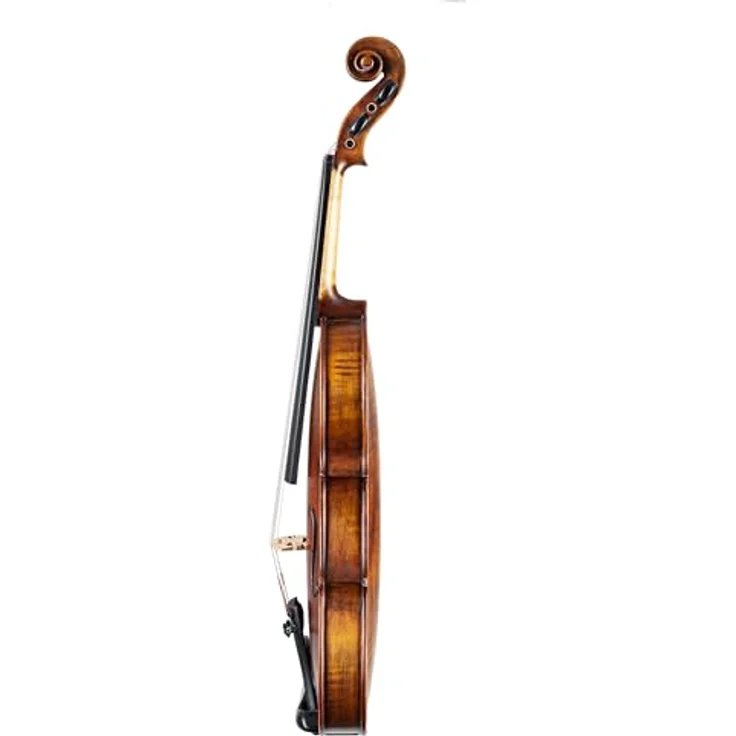Stentor SR1864 Verona Violine 4/4, handgearbeitet mit massiver Fichtendecke, geflammten Ahornzargen und -boden, Ebenholzgriffbrett, inkl. Holzbogen und "De Luxe" Koffer – Bild 5